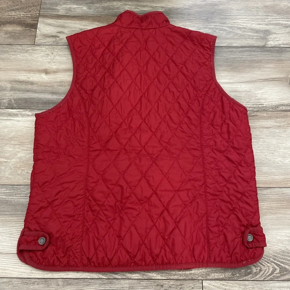 Eddie Bauer Women's L Full Zip Light Puffer Vest Red‎